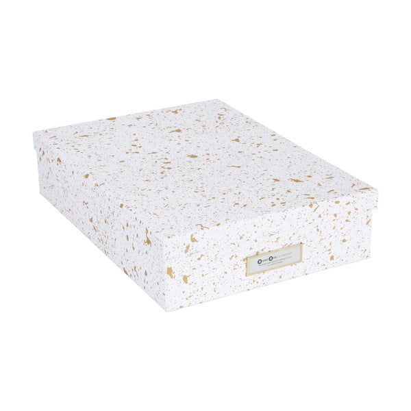 Úložná škatuľa v zlato-bielej farbe Bigso Box of Sweden Oskar