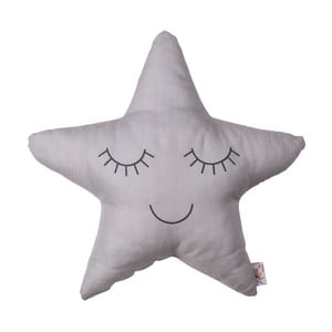 Sivý detský vankúšik s prímesou bavlny Apolena Pillow Toy Star, 35 x 35 cm