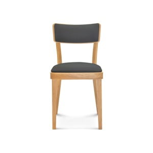 Drevená stolička s sivým polstrovaním Fameg Lone
