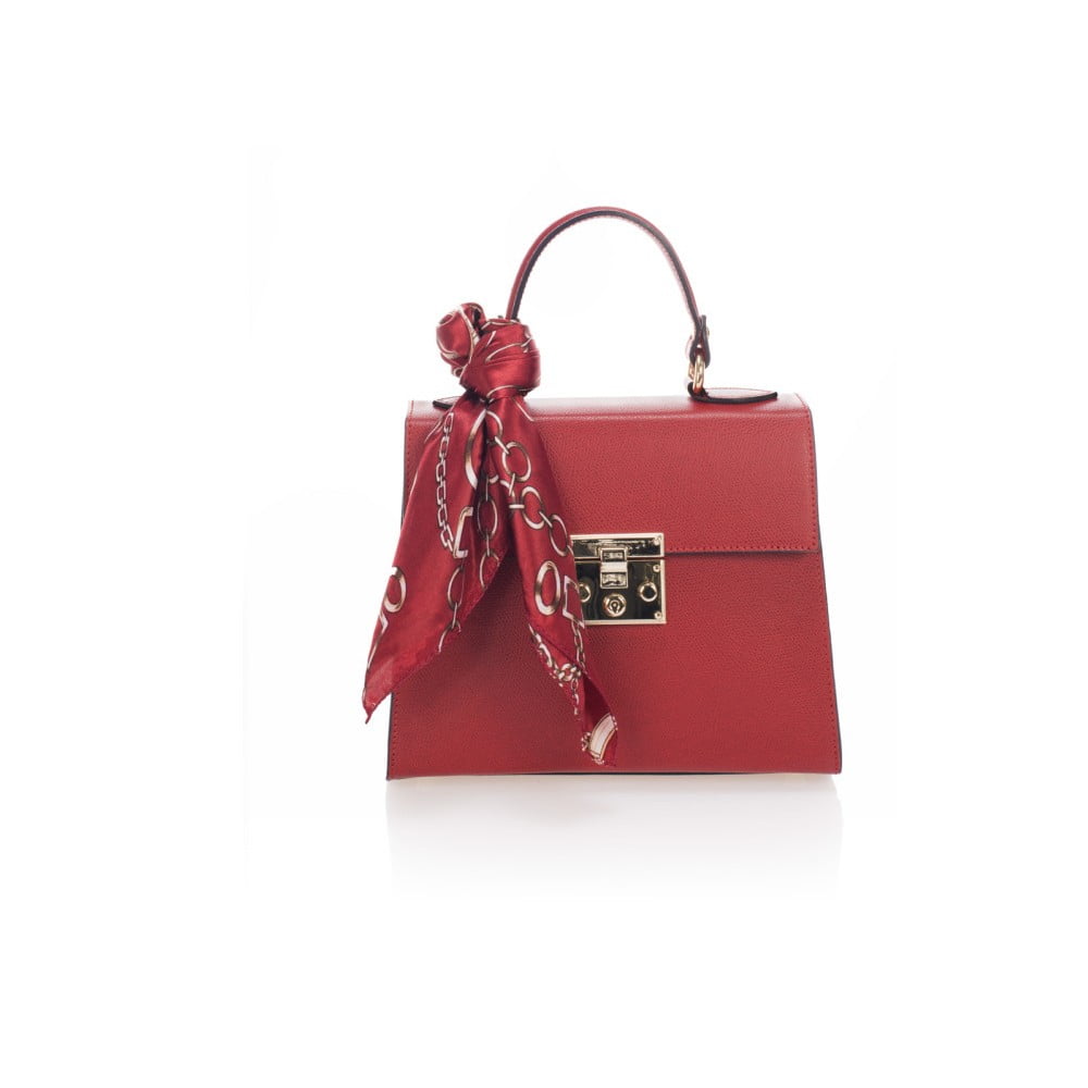 Červená kožená kabelka Lisa Minardi Nudora