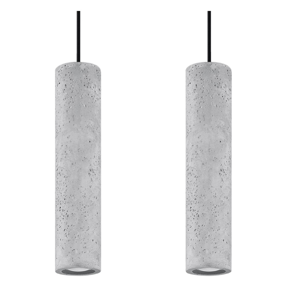 E-shop Betónové závesné svietidlo Nice Lamps Fadre, dĺžka 34 cm