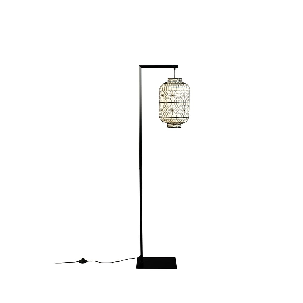 E-shop Bielo-čierna stojacia lampa Dutchbone Ming