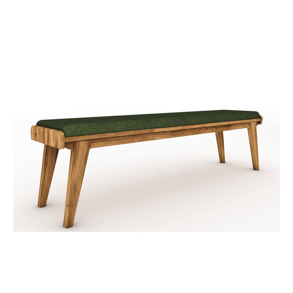 E-shop Lavica z dubového dreva so zeleným sedákom Retro - The Beds