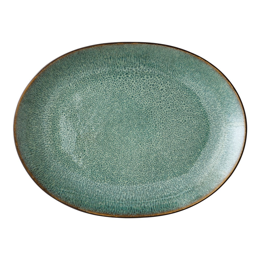 E-shop Zelený kameninový servírovací tanier Bitz Mensa, 30 x 22,5 cm