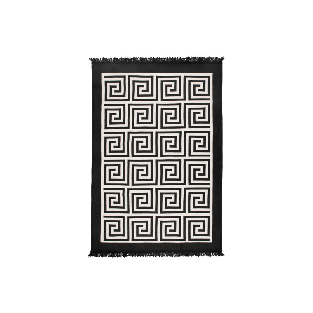 E-shop Béžovo-čierny obojstranný koberec Framed, 80 × 150 cm