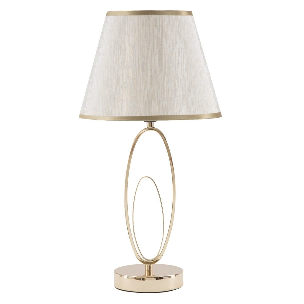 E-shop Biela stolová lampa s konštrukciou v zlatej farbe Mauro Ferretti Flush