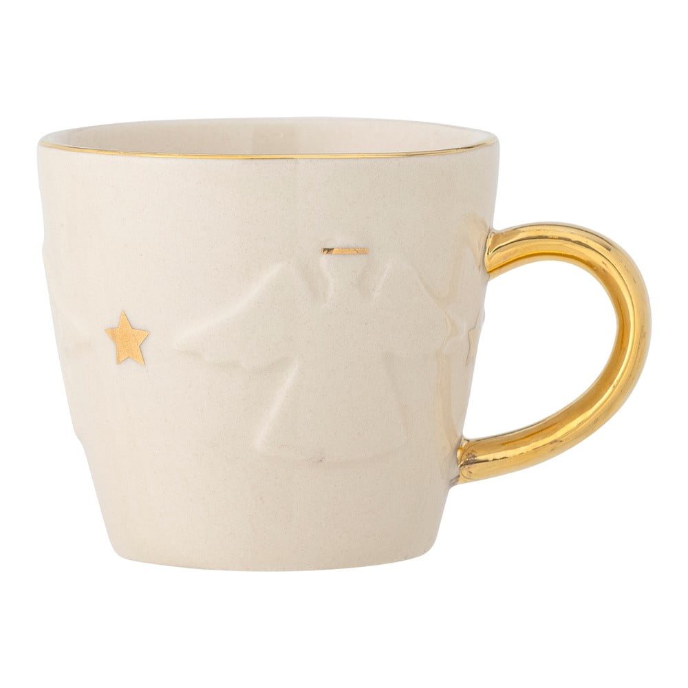 Biely/v zlatej farbe kameninový hrnček s vianočným motívom 200 ml Starry – Bloomingville