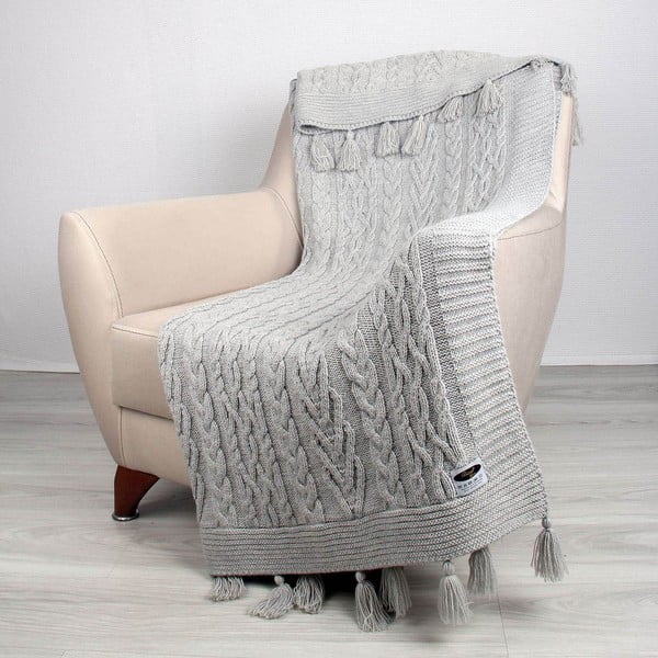 Sivá deka Tutu, 170 × 130 cm