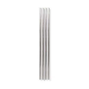 Sada 4 kovových slamiek v striebornej farbe W&P Design, dĺžka 25,4 cm