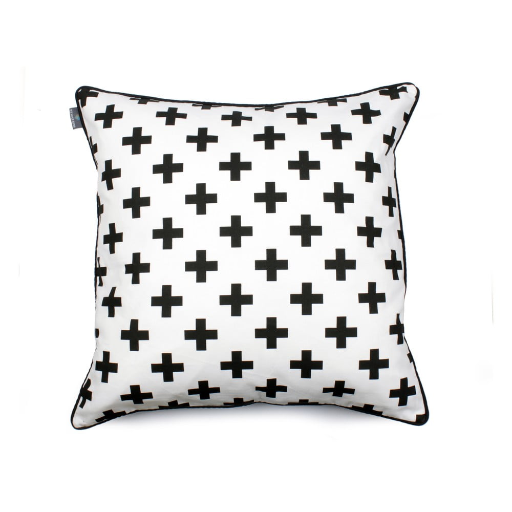 E-shop Čierno-biela obliečka na vankúš WeLoveBeds Sharp Black White, 60 x 60 cm