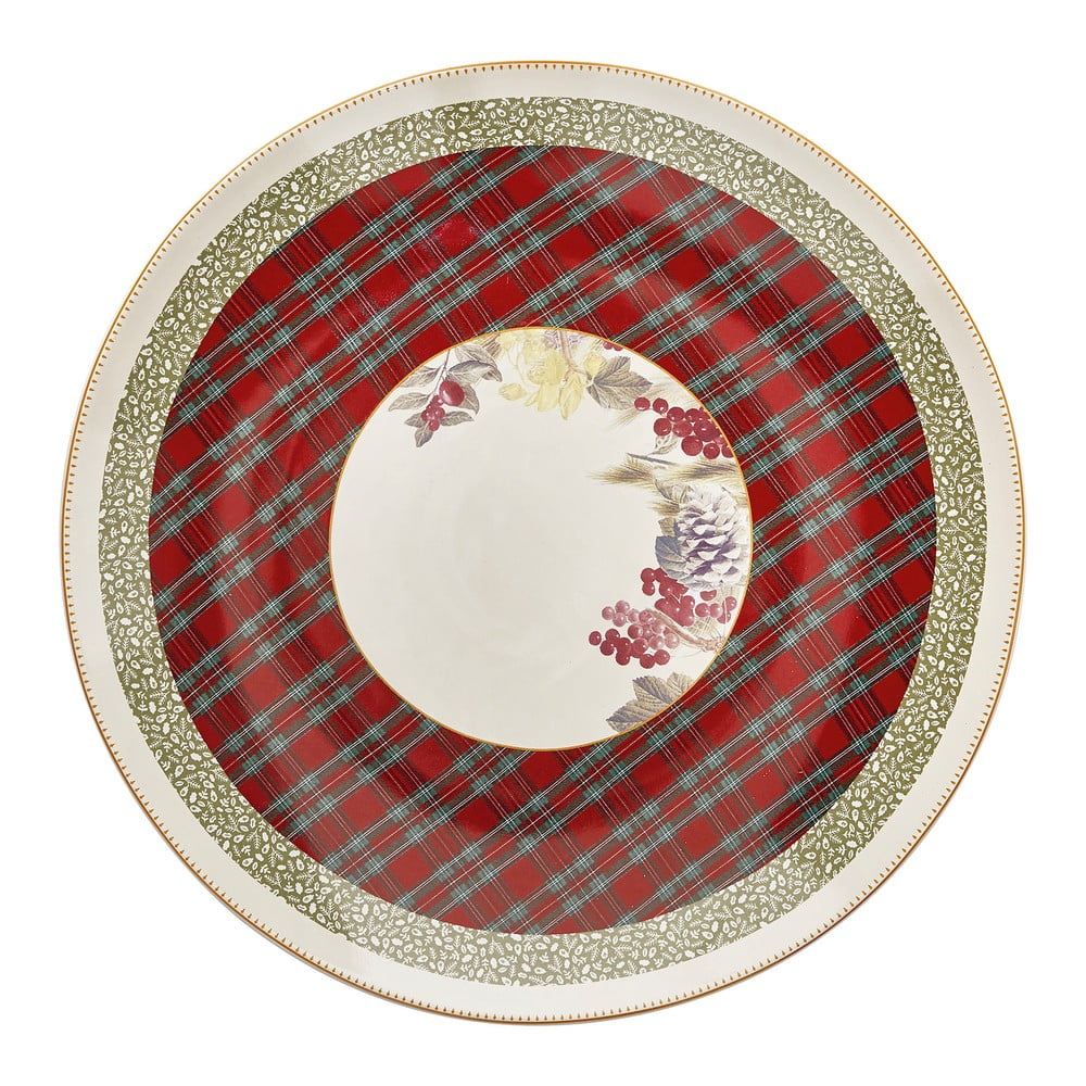 E-shop Okrúhly servírovací tanier s vianočným motívom Brandani Centrotavola, ⌀ 40 cm