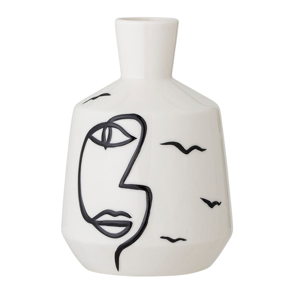 E-shop Biela kameninová váza Bloomingville Norma, výška 15,5 cm