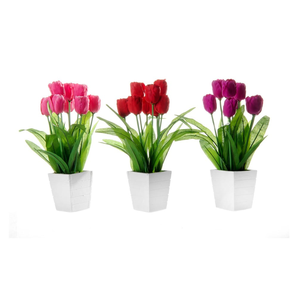 E-shop Sada 3 dekorácií v tvare kvetiny Casa Selección Tulip