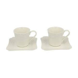 Sada 2 porcelánových šálok s tanierikom Duo Gift Ing, 100 ml