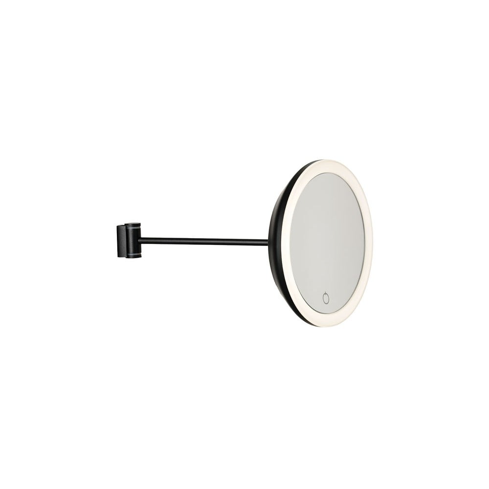 E-shop Čierne nástenné kozmetické zrkadlo Zone Eve, ø 17,5 cm