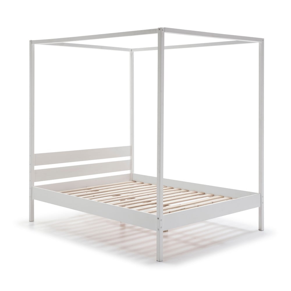 E-shop Biela drevená posteľ Marckeric Dossel, 140 x 190 cm