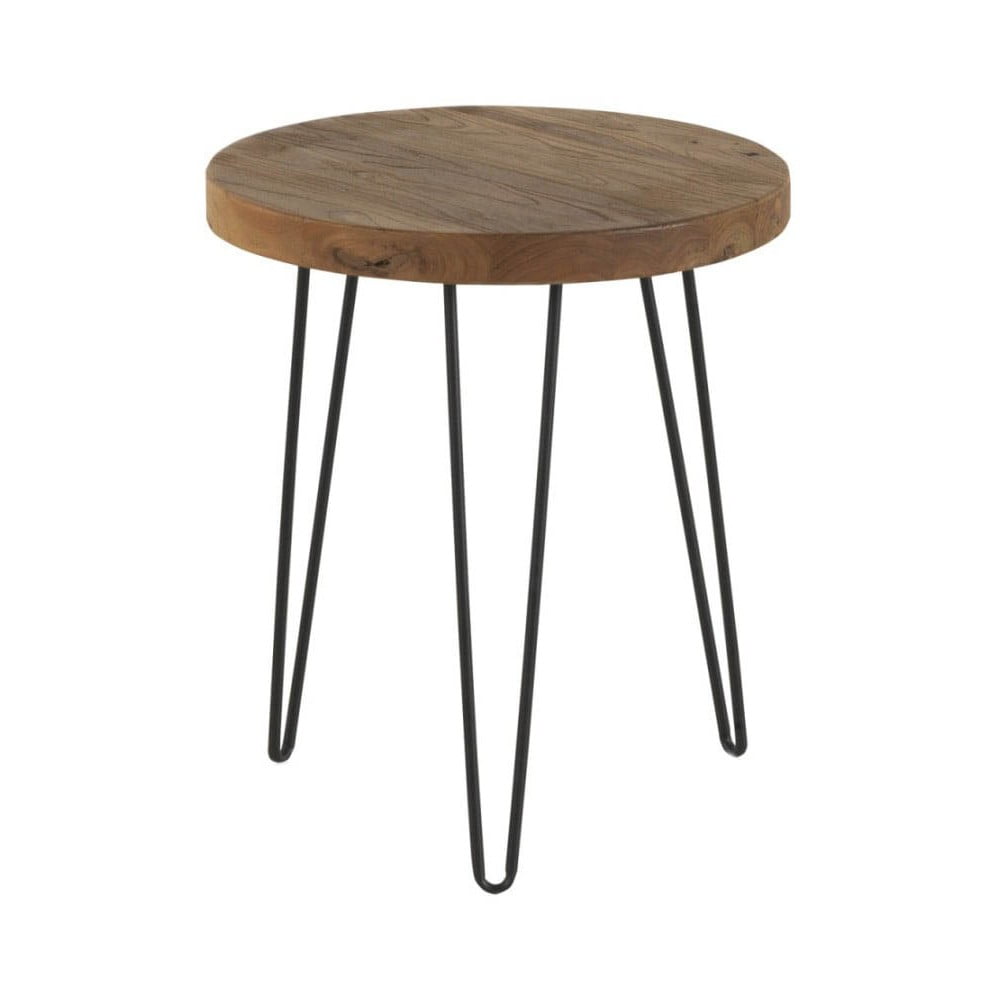 E-shop Odkladací stolík s doskou z brestového dreva Geese Camile, ⌀ 46 cm