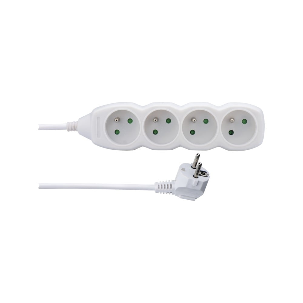 E-shop Biely predlžovací kábel s 4 zásuvkami EMOS, 1,5m