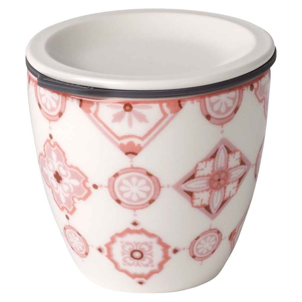 E-shop Červeno-biela porcelánová dóza na potraviny Villeroy & Boch Like To Go, ø 7,3 cm