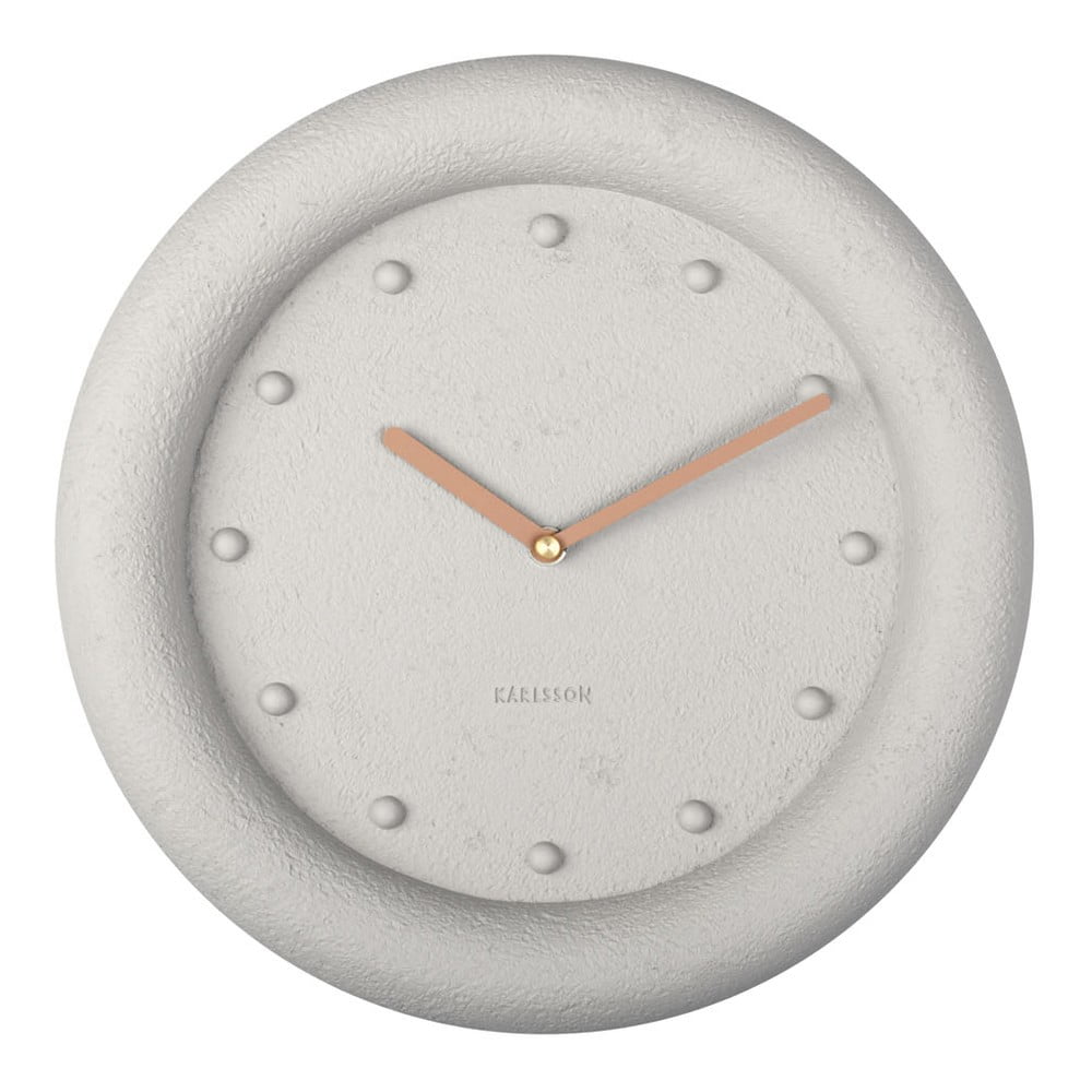 E-shop Sivé nástenné hodiny Karlsson Petra, ø 30 cm