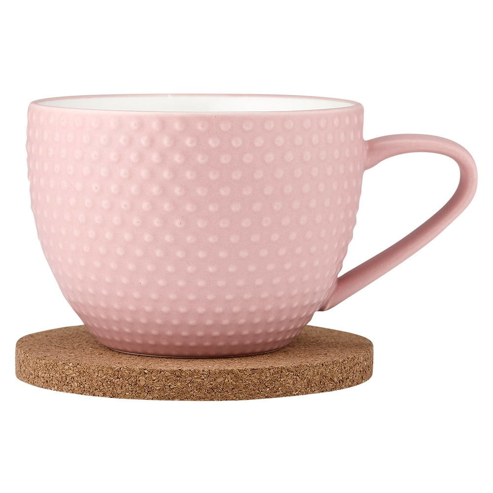 E-shop Ružový porcelánový hrnček s tanierikom 350 ml Abode - Ladelle