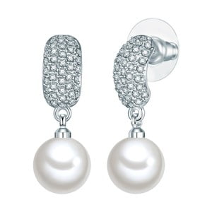 Náušnice s bielou perlou Perldesse Sid, ⌀ 10 mm