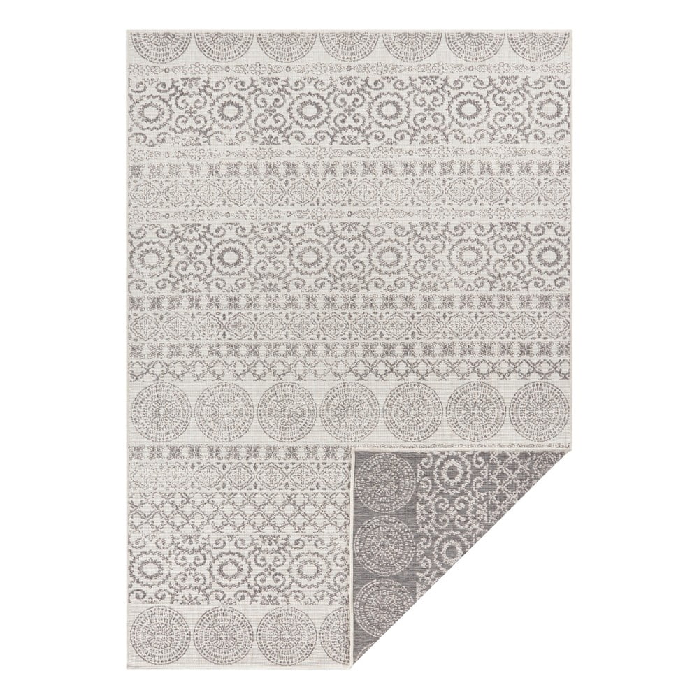 E-shop Sivo-biely vonkajší koberec Ragami Circle, 200 x 290