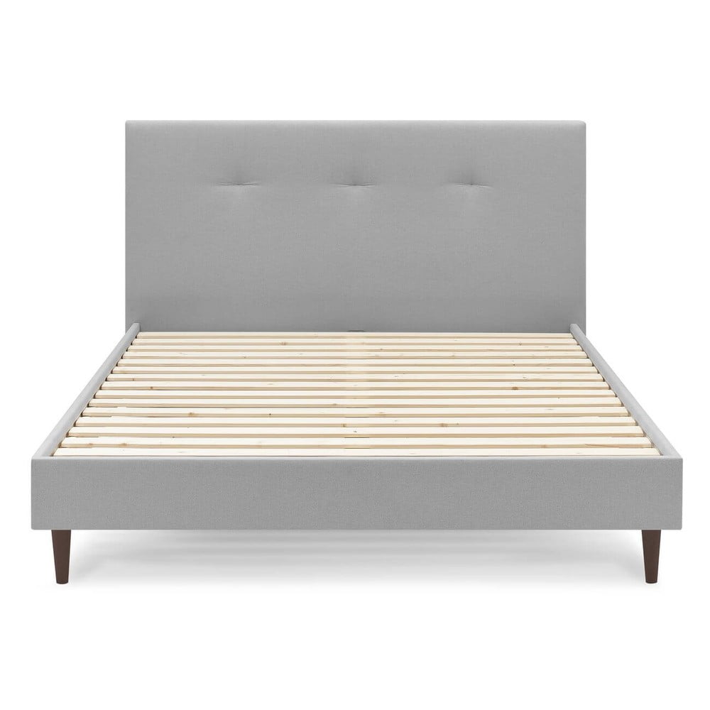 E-shop Svetlosivá čalúnená dvojlôžková posteľ s roštom 160x200 cm Tory - Bobochic Paris