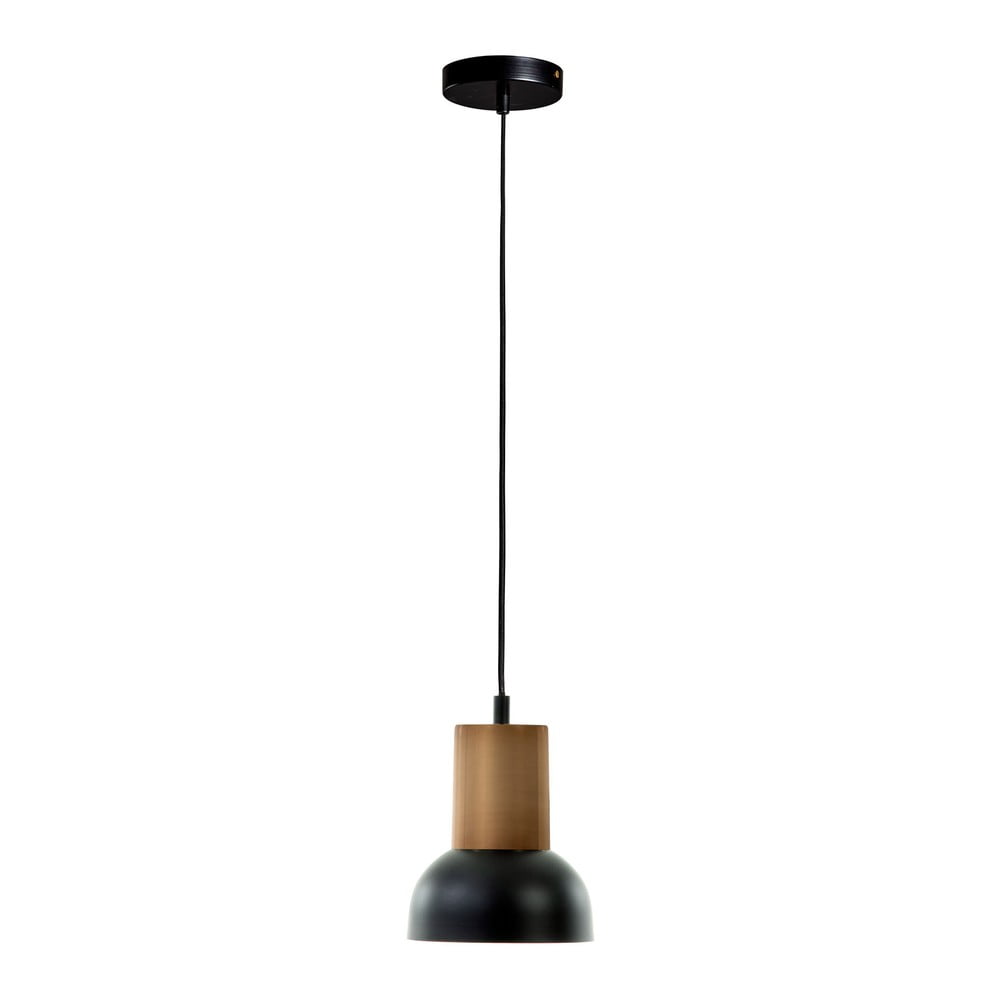 E-shop Čierne závesné svietidlo Kave Home Amina, výška 15 cm