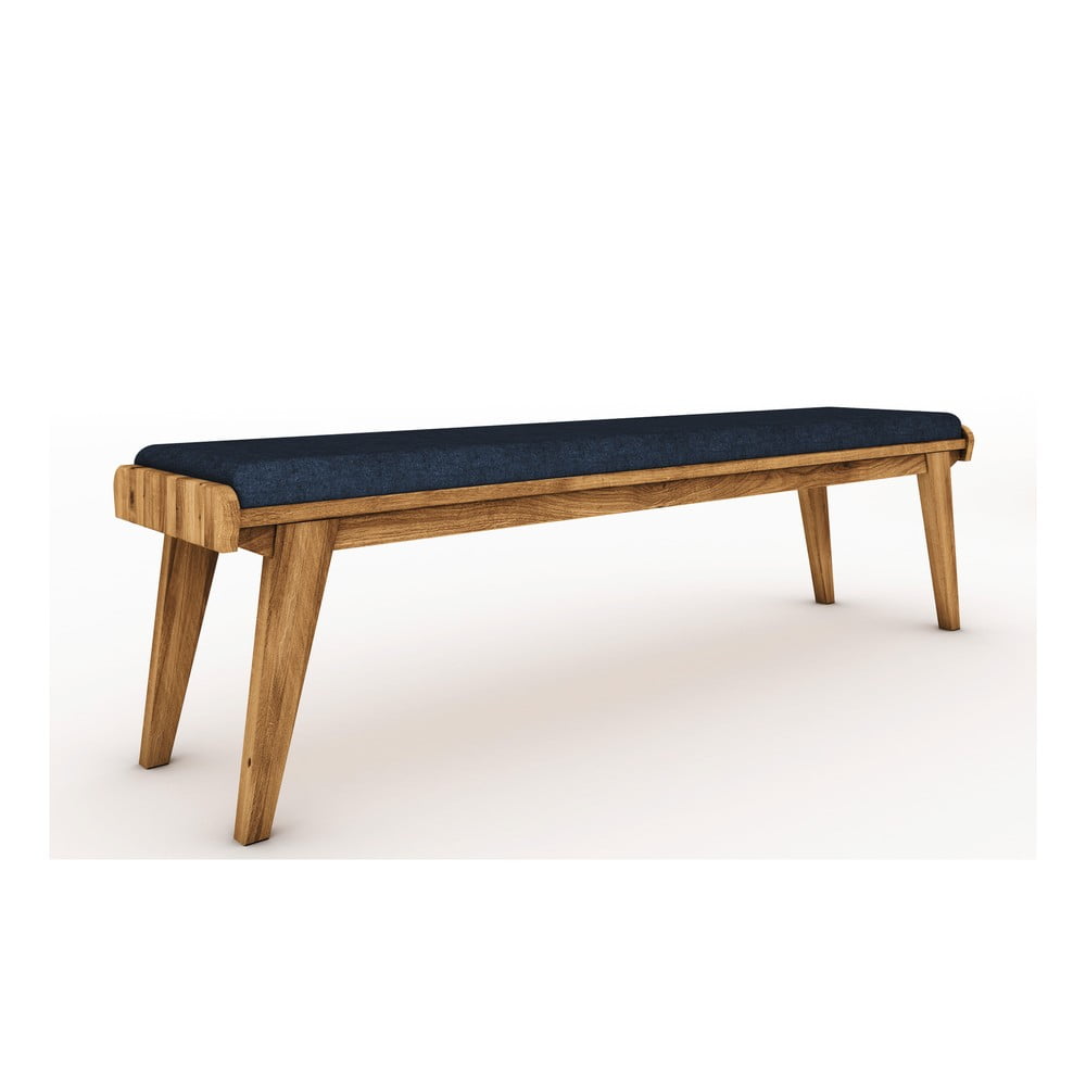 E-shop Lavica z dubového dreva s modrým sedákom Retro - The Beds