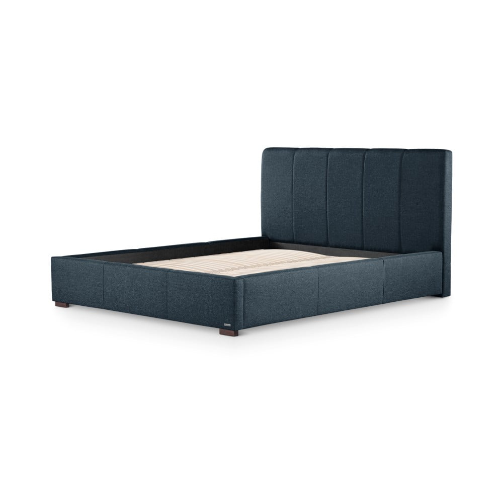 Tmavomodrá posteľ s úložným priestorom Ted Lapidus Maison ONYX, 160 × 200 cm