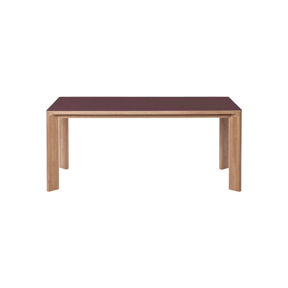 Jedálenský stôl z dubového dreva s vínovými detailmi Another Brand Lastra, 180 x 90 cm