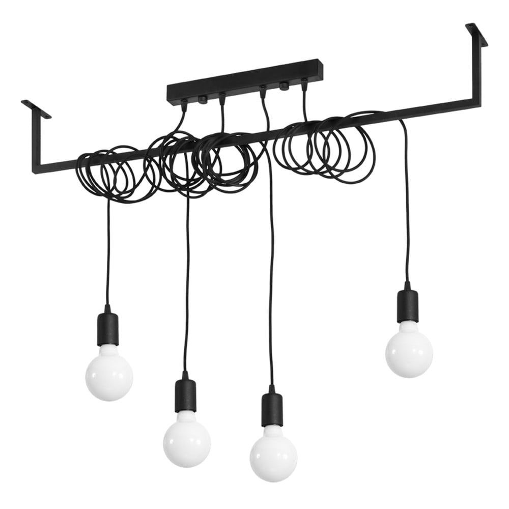 E-shop Čierne závesné svietidlo Nice Lamps Vakors, dĺžka 100 cm