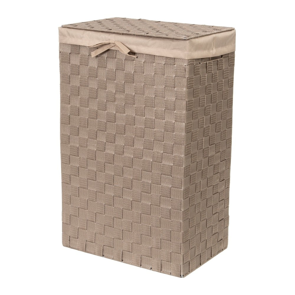 Obrázok Hnedý kôš na bielizeň s vekom Compactor Laundry Basket Linen, výška 60 cm