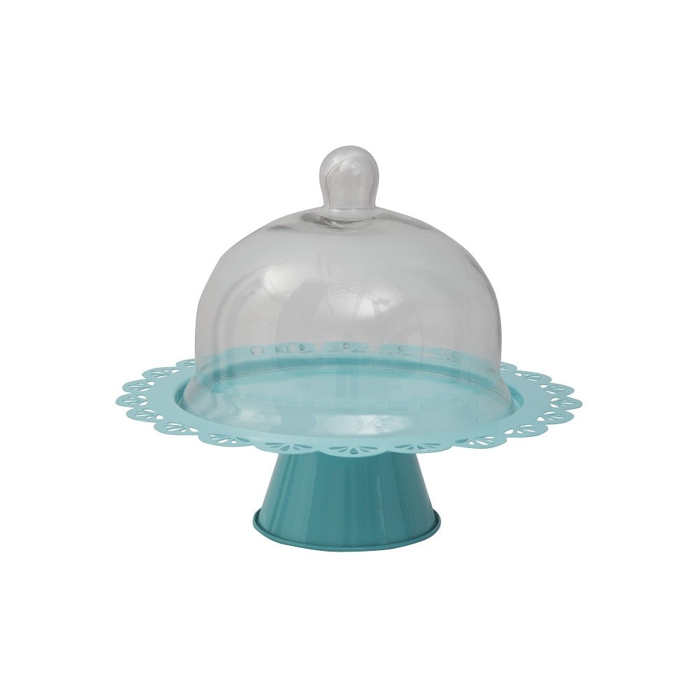 E-shop Modrý servírovací stojan na tortu so skleneným poklopom Mauro Ferretti