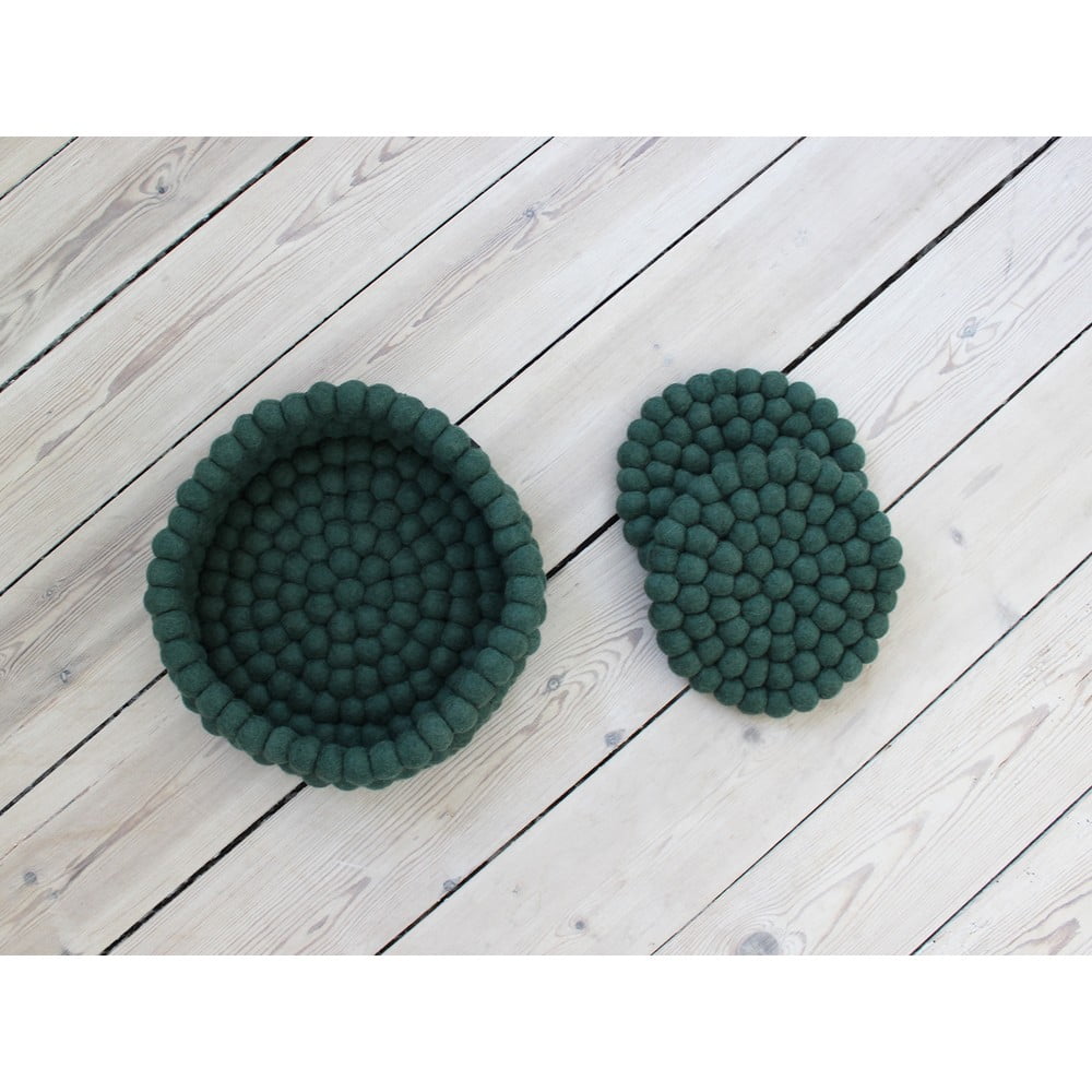 Obrázok Tmavozelená guľôčková podložka z vlny Wooldot Ball Coaster, ⌀ 20 cm