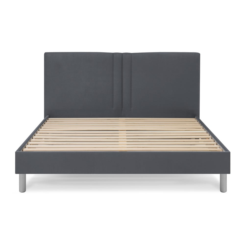 E-shop Čierna čalúnená dvojlôžková posteľ s roštom 160x200 cm Kerry - Bobochic Paris