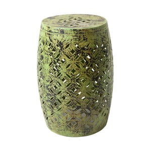 Zelená kovová ručne maľovaná stolička RGE Nour, ⌀ 30 cm