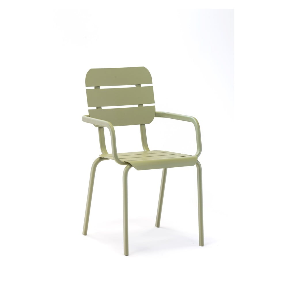 E-shop Sada 4 olivovozelených záhradných stoličiek s podrúčkami Ezeis Alicante