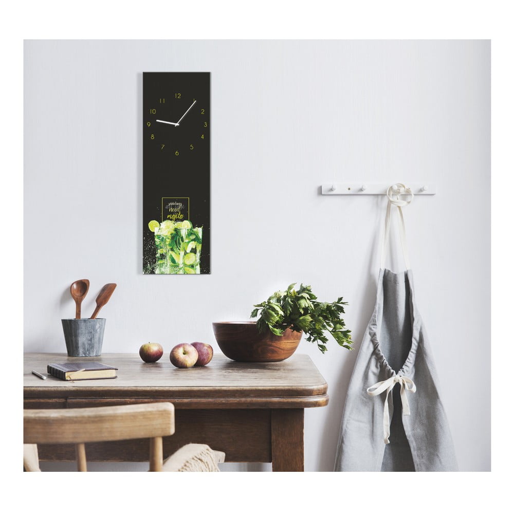 Obrázok Nástenné hodiny Styler Glassclock Mojito, 20 × 60 cm