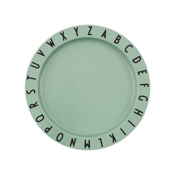 Zelený detský dezertný tanier Design Letters Eat & Learn, 20 cm