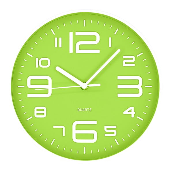 Zelené nástenné hodiny Postershop Timmy, ø 25 cm