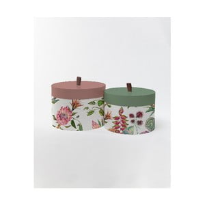 Okrúhle úložné škatule Surdic Round Boxes Flores Salvajes s motívom kvetov, 30 x 30 cm