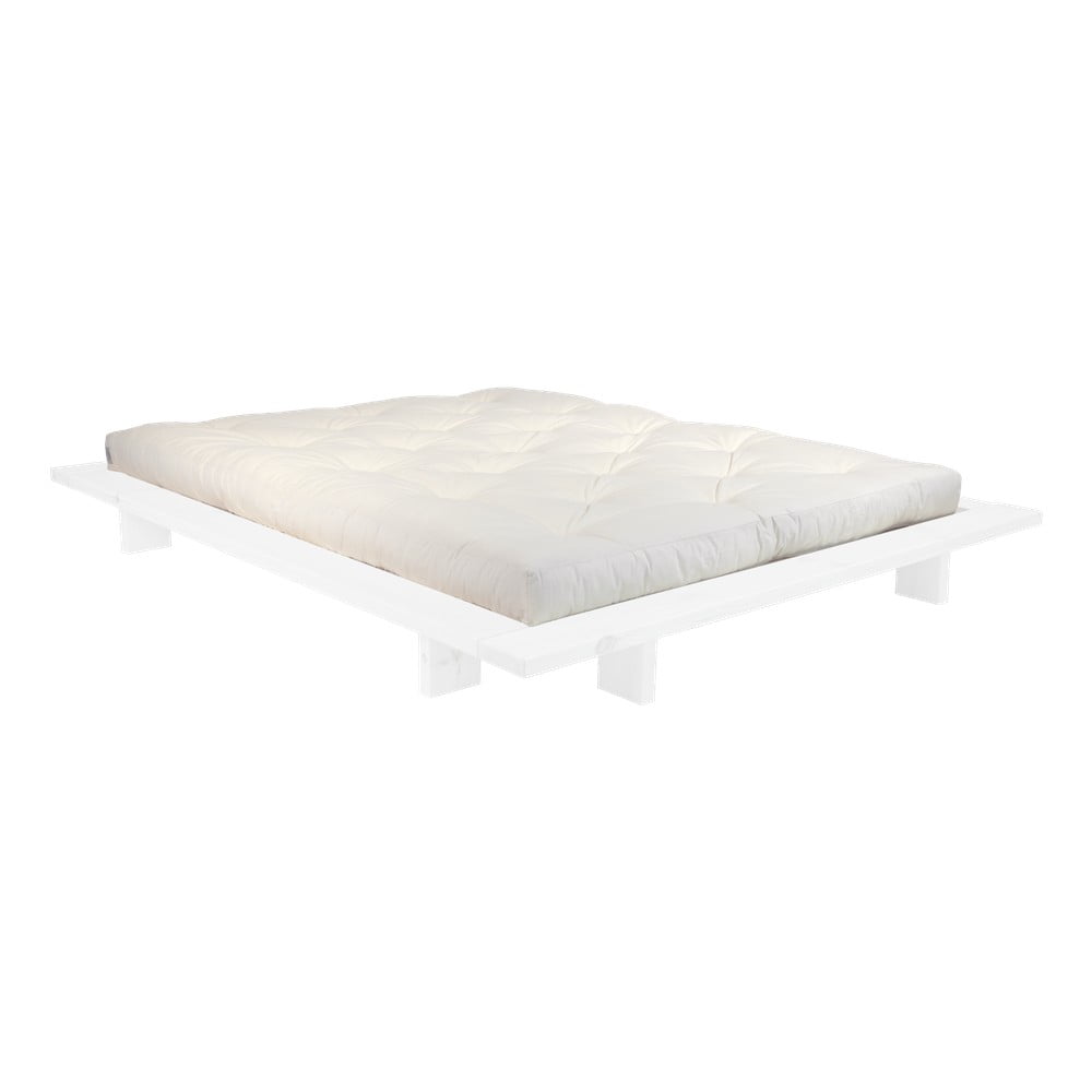 Obrázok Dvojlôžková posteľ z borovicového dreva s matracom Karup Design Japan Comfort Mat White/Natural, 140 × 200 cm