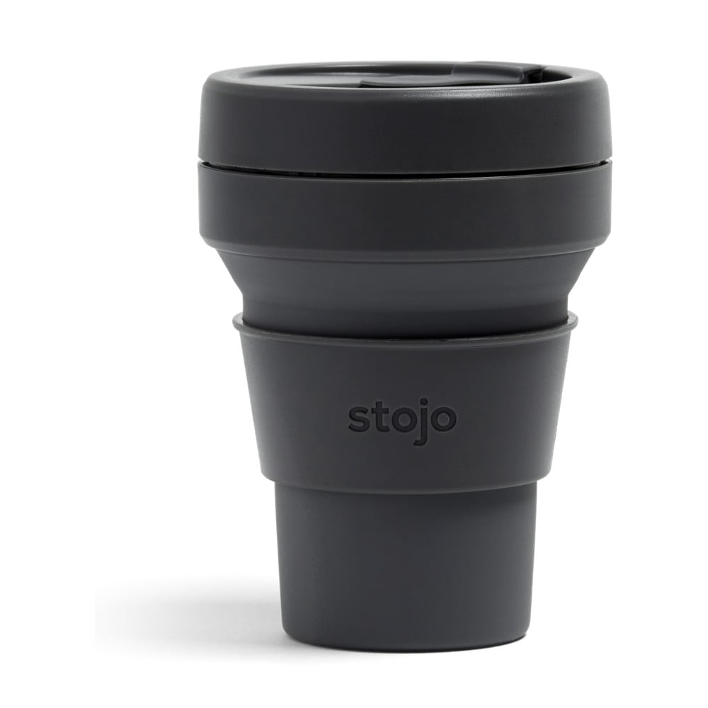 E-shop Antracitovosivý skladací cestovný hrnček Stojo Pocket Cup Carbon, 355 ml