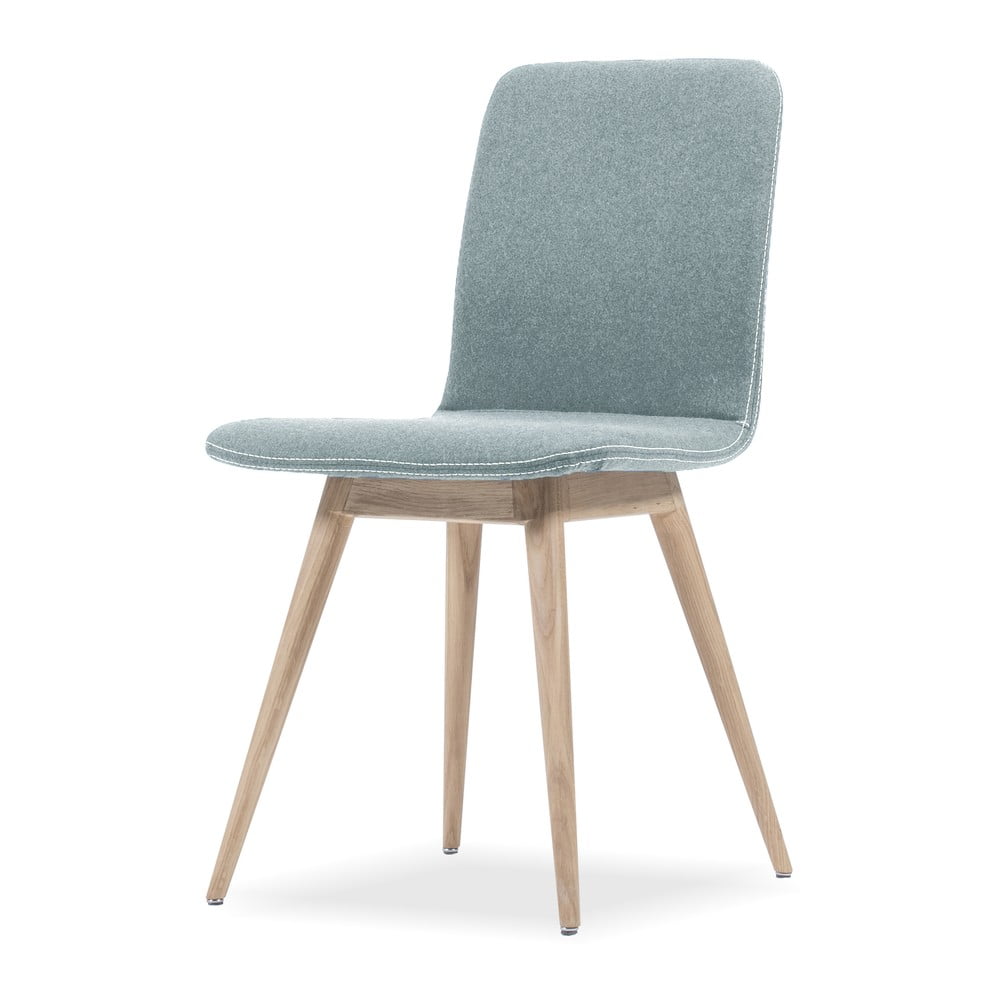E-shop Modrá jedálenská stolička s podnožou z dubového dreva Gazzda Ena