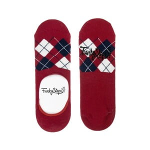 Červené nízke ponožky Funky Steps Polo, veľkosť 39 - 45