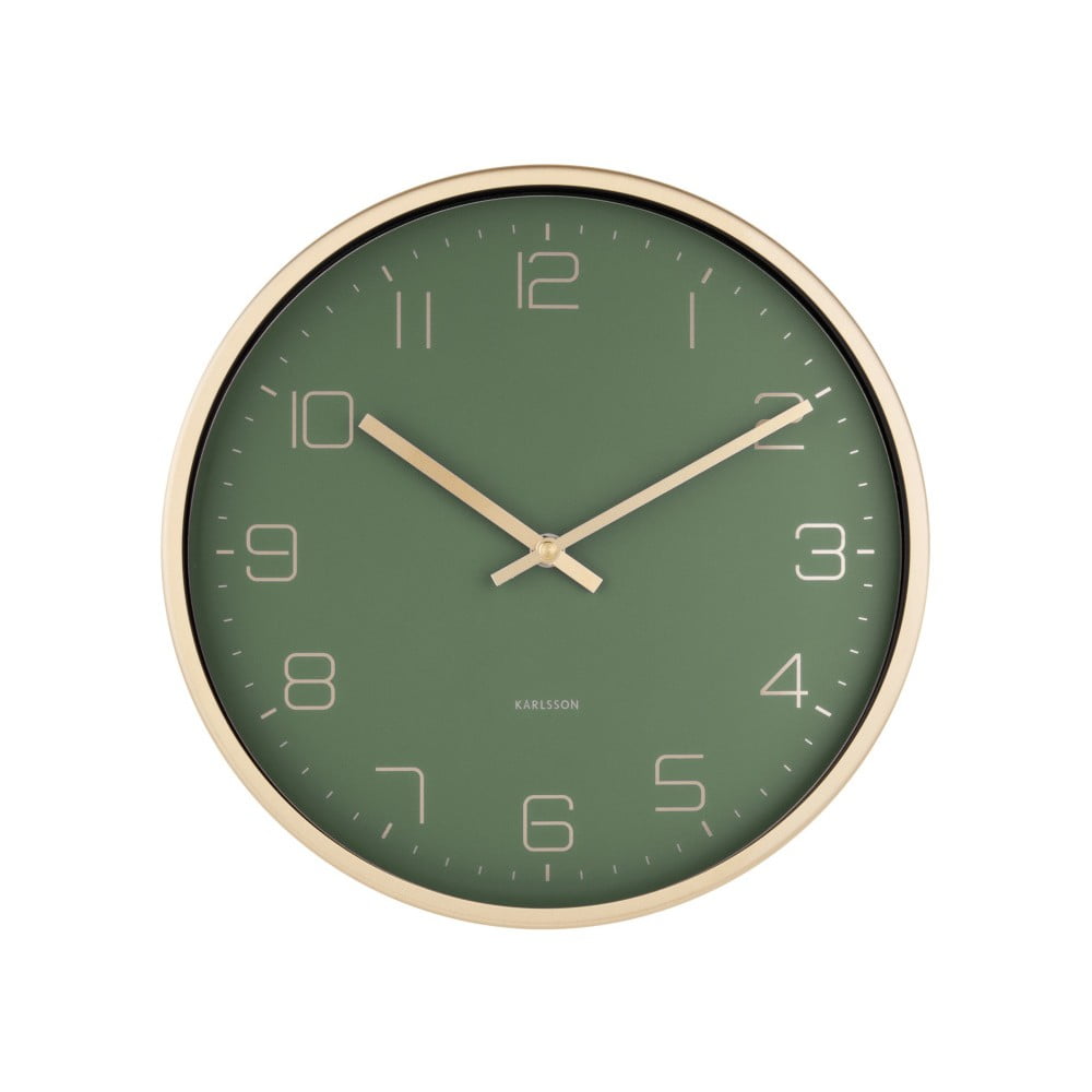 E-shop Zelené nástenné hodiny Karlsson Elegance
