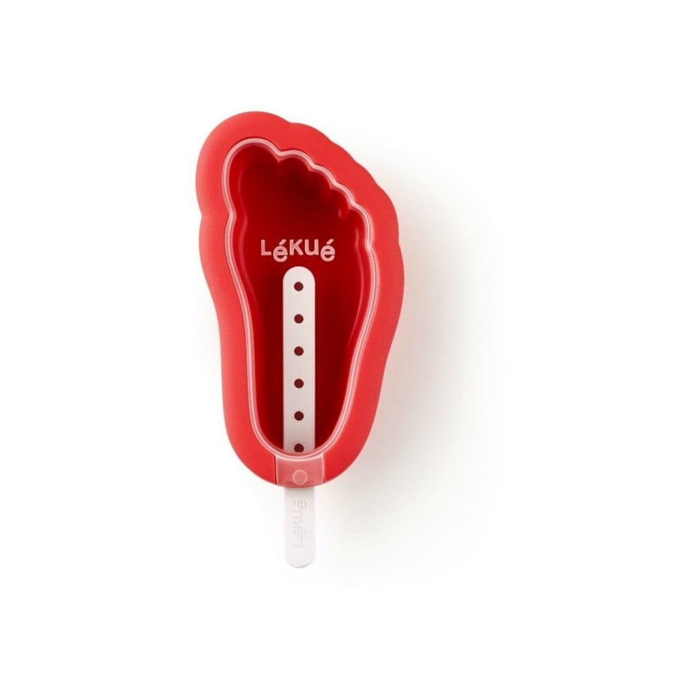 E-shop Červená silikónová forma na zmrzlinu v tvare chodidla Lékué Iconic
