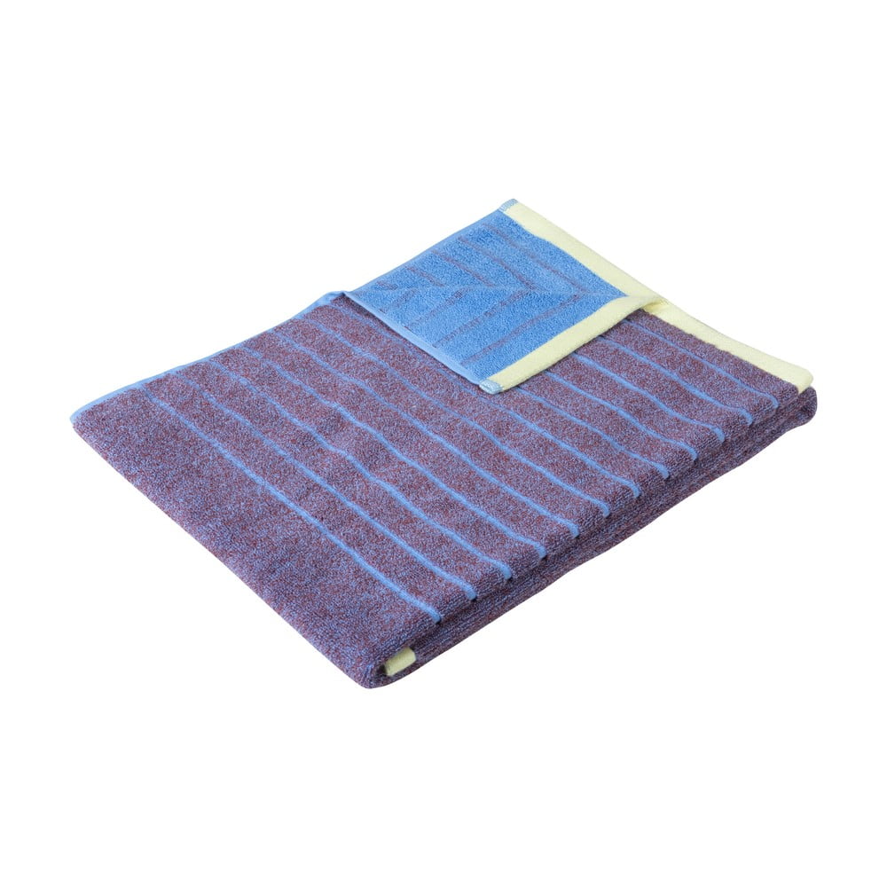 E-shop Modro-fialový bavlnený uterák Hübsch Dora, 50 x 100 cm